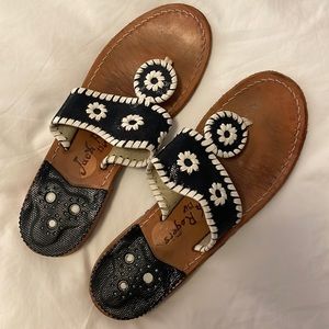 Jack Rogers Navy and White Sandals